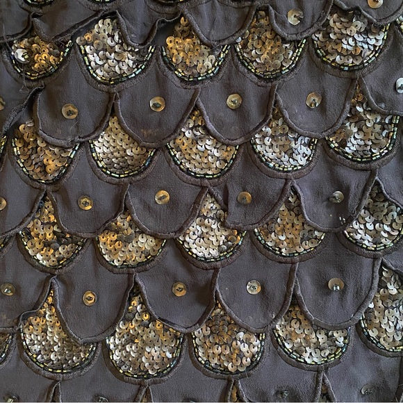 Vintage 90’s 100% Silk Dress Silk Slip Dress Beaded Raindrop Tiered Fairy Prom - Picture 15 of 15